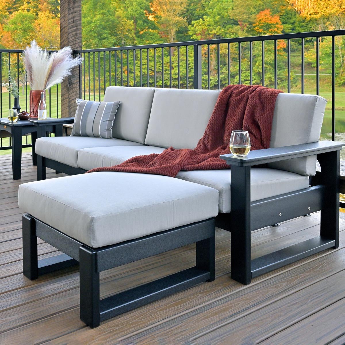 The Lanai Sofa - Deep Seating Outdoor Couch antique-mahogany Canvas