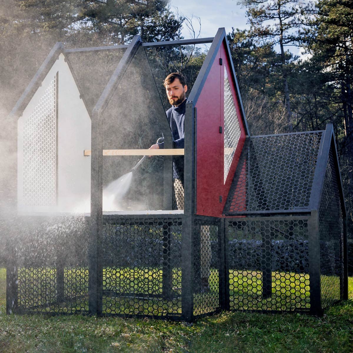 The Villa - A Smart, Insulated, Modular Chicken Coop red