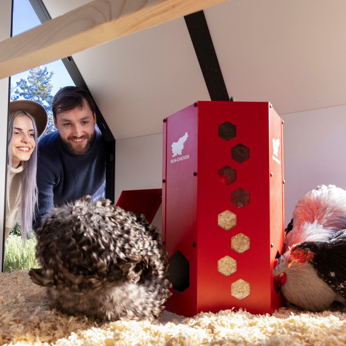 The Villa - A Smart, Insulated, Modular Chicken Coop red