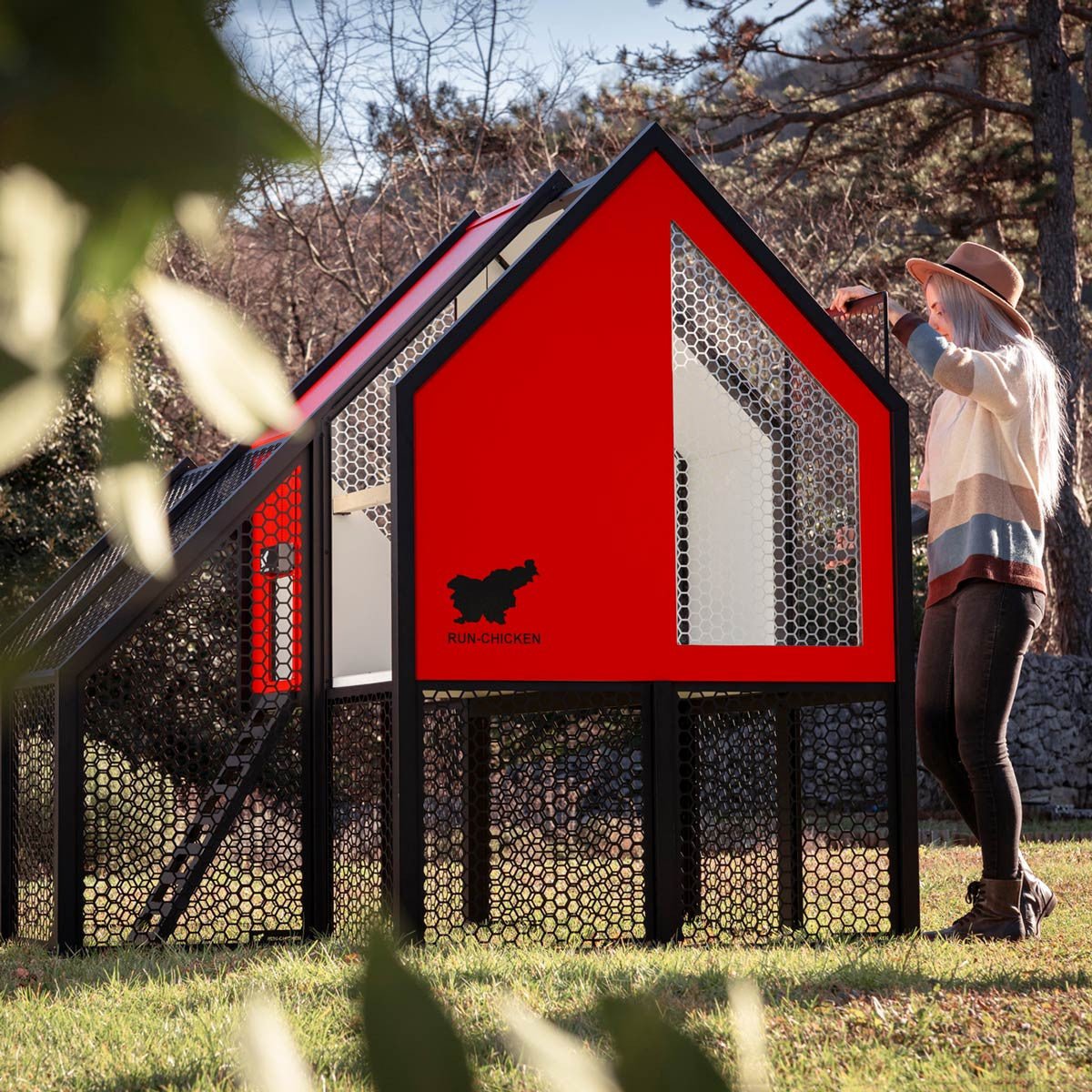 The Villa - A Smart, Insulated, Modular Chicken Coop red