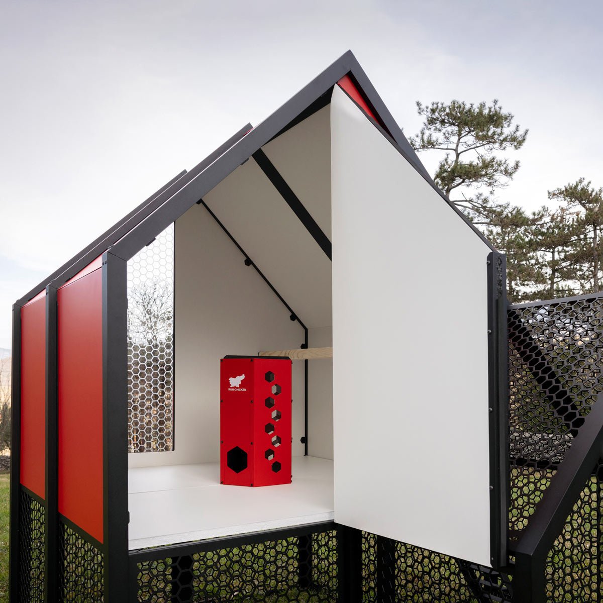 The Villa - A Smart, Insulated, Modular Chicken Coop red