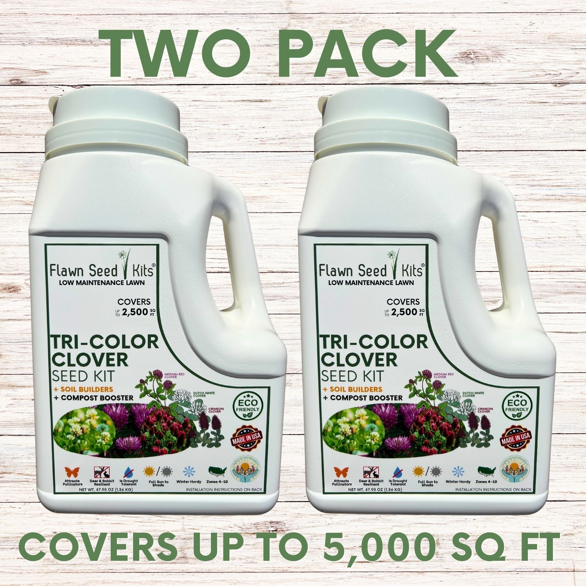 Tri-Color Flowering Clover Seed Kit 250 sq ft