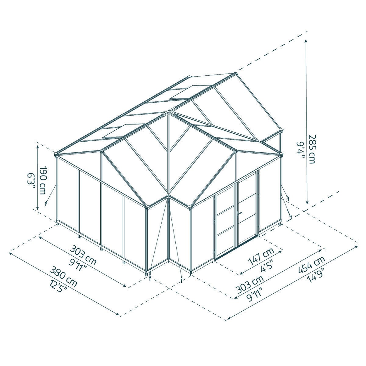 Triomphe Chalet 12' x 15' Greenhouse option3