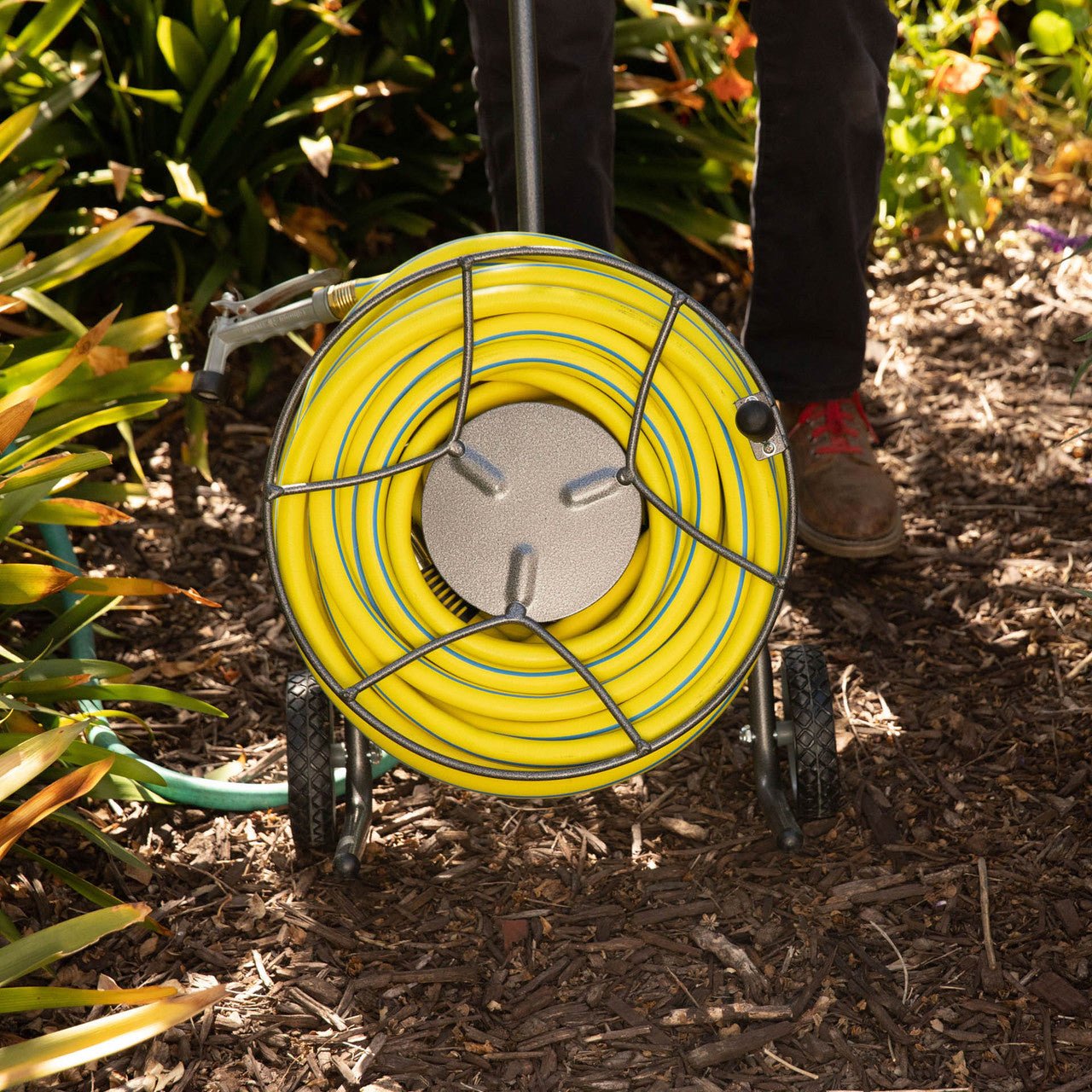 Two Wheeled Garden Hose Cart Compact - 75' Hose