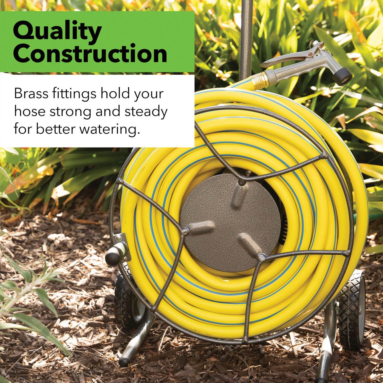 Two Wheeled Garden Hose Cart Compact - 75' Hose