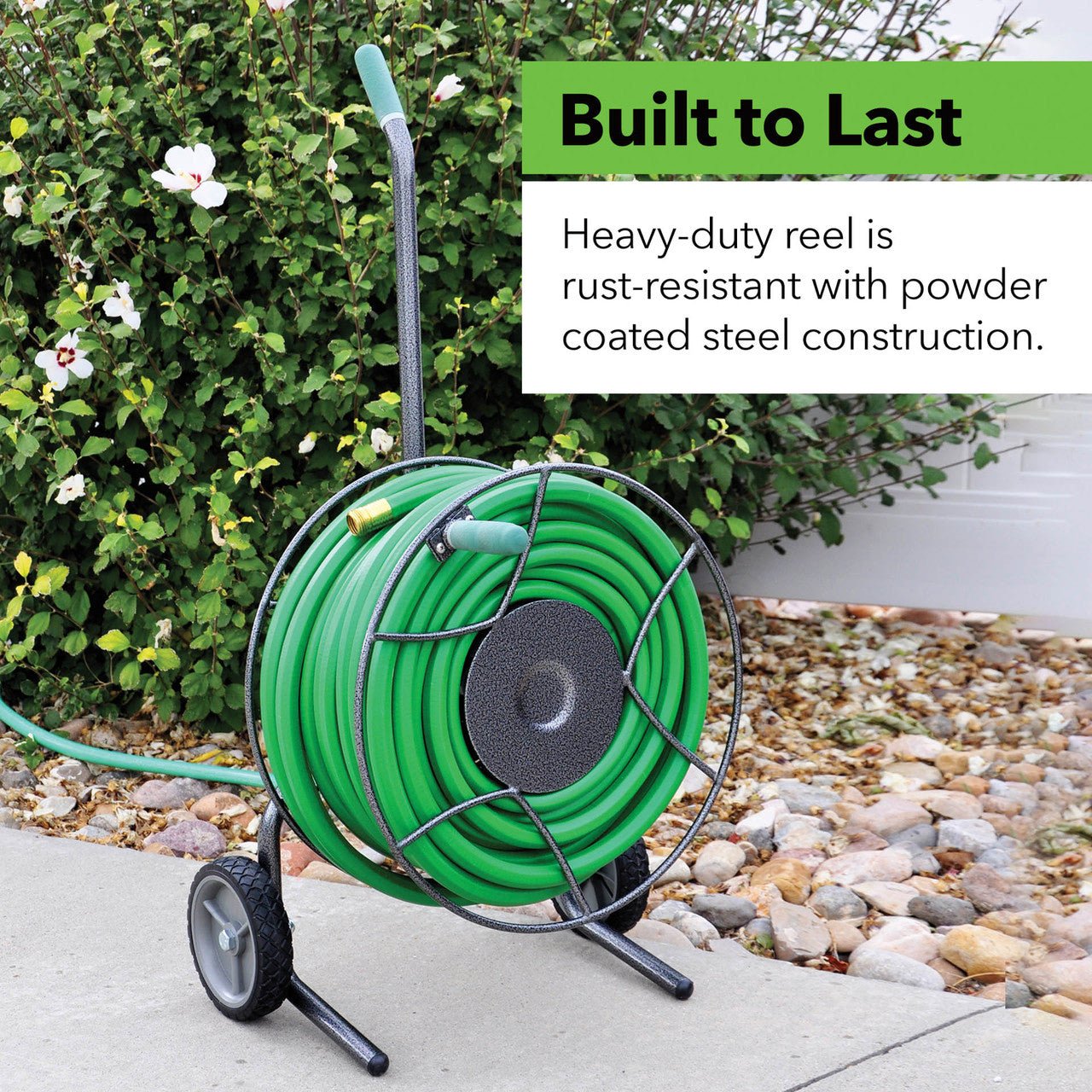 Two Wheeled Garden Hose Cart Compact - 75' Hose