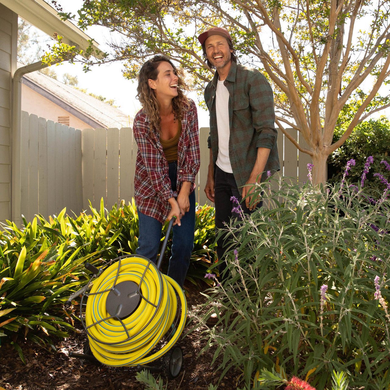 Two Wheeled Garden Hose Cart Compact - 75' Hose
