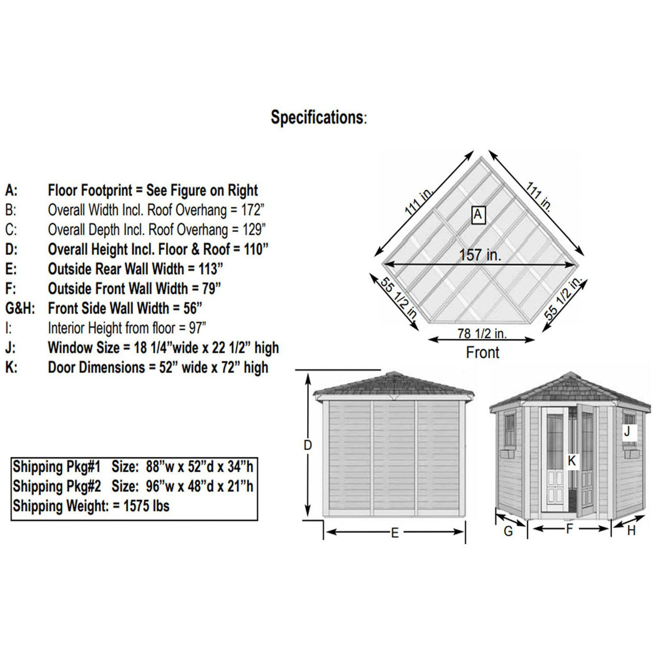 9' x 9' Western Red Cedar – Penthouse Shed
