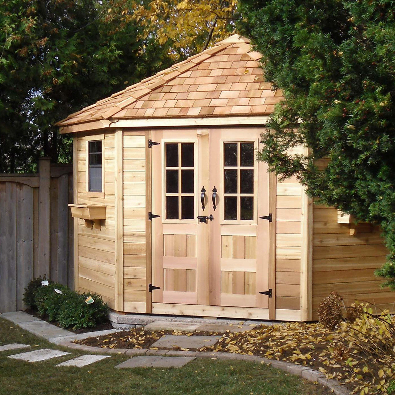 9' x 9' Western Red Cedar Penthouse Shed - Eartheasy