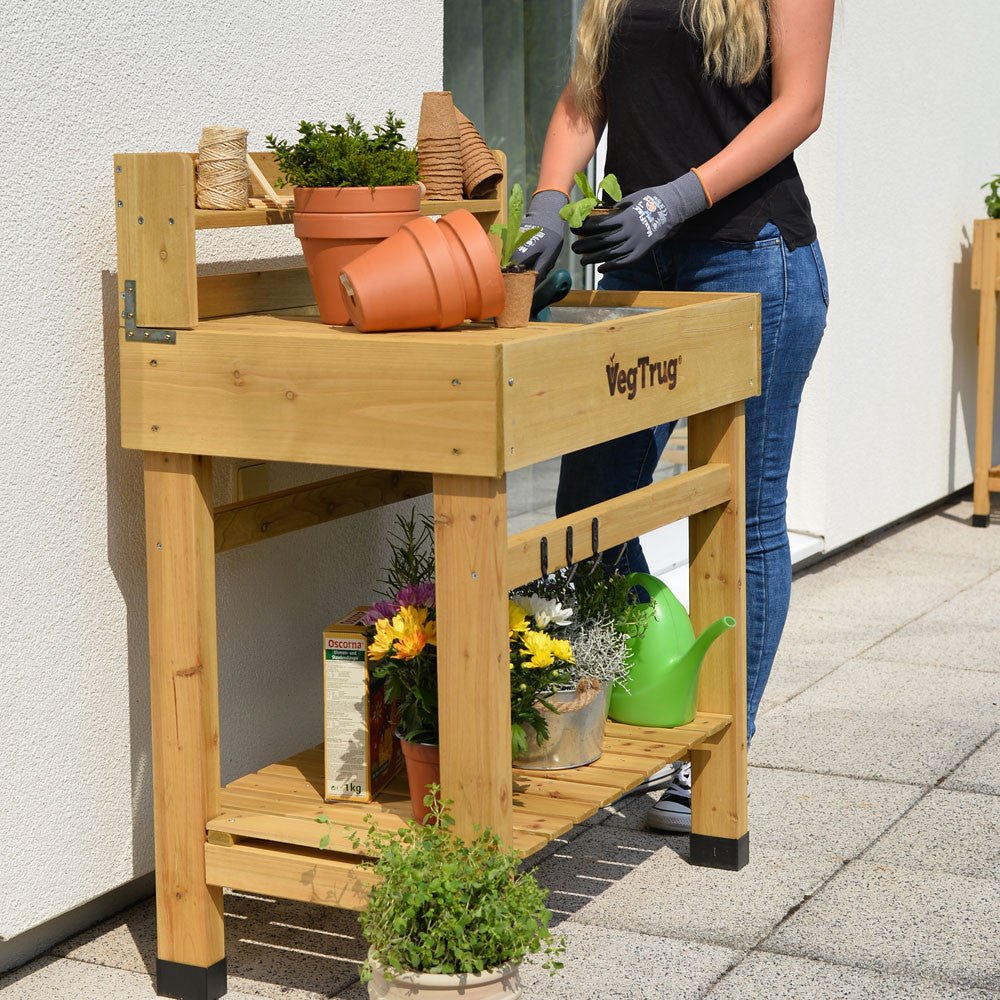 VegTrug Deluxe Potting Bench - Natural Wood