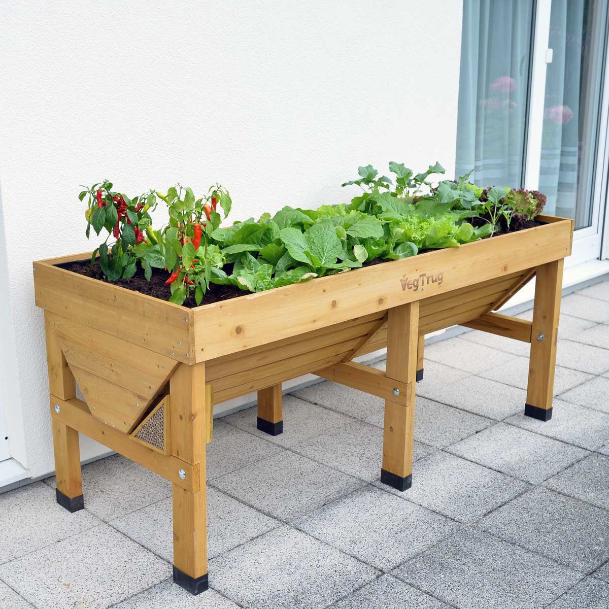 VegTrug Raised Garden Planter - Natural Wood Medium
