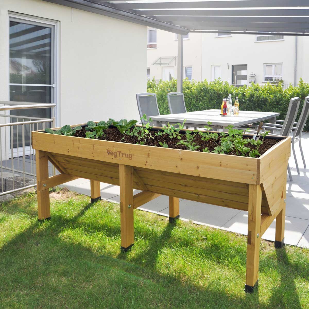VegTrug Raised Garden Planter - Natural Wood Medium