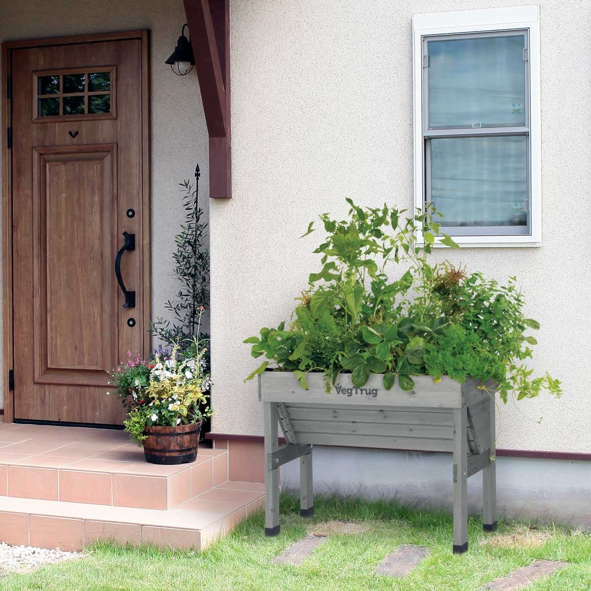 VegTrug Wallhugger Raised Garden Planter - Grey Medium