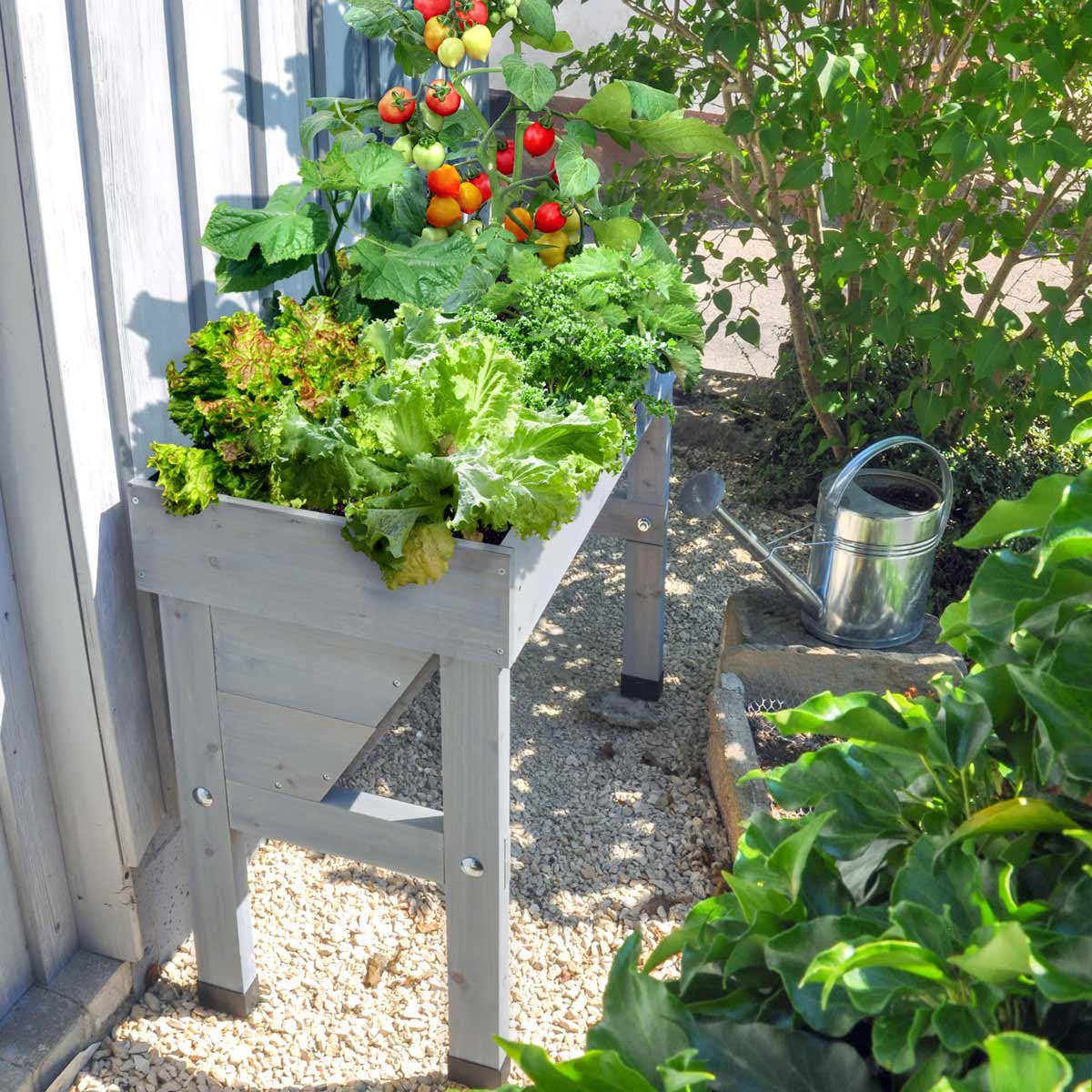 VegTrug Wallhugger Raised Garden Planter - Grey Medium