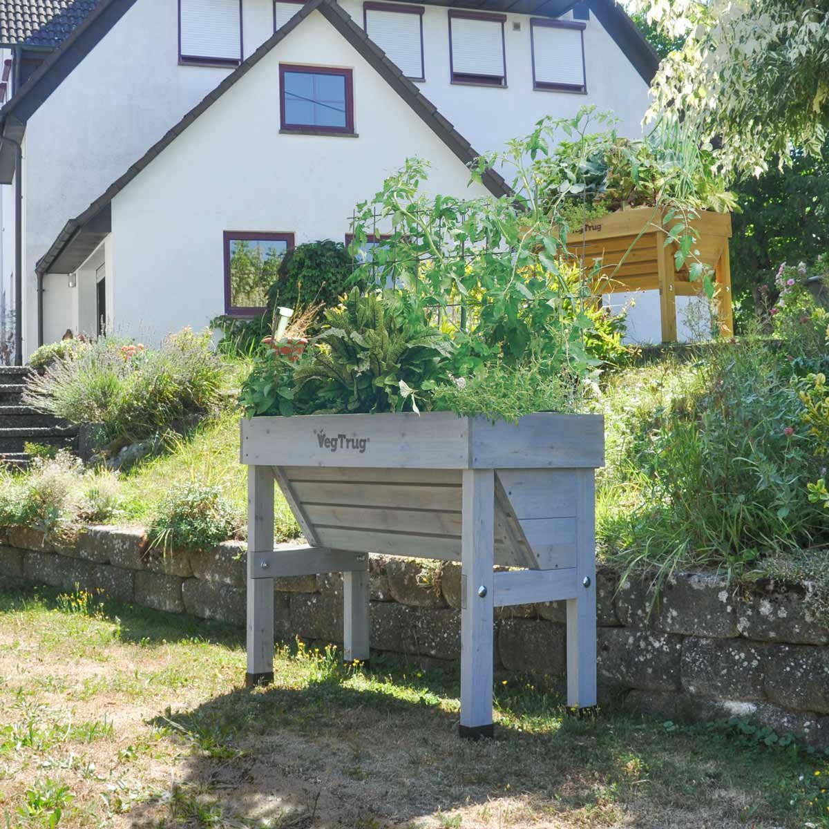 VegTrug Wallhugger Raised Garden Planter - Grey Medium
