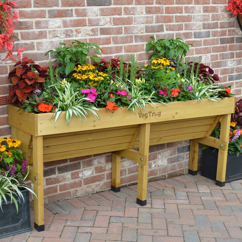 VegTrug Wallhugger Raised Garden Planter - Natural Wood Medium