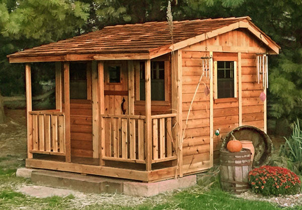7' x 9' Cedar Cabin Playhouse & Sandbox