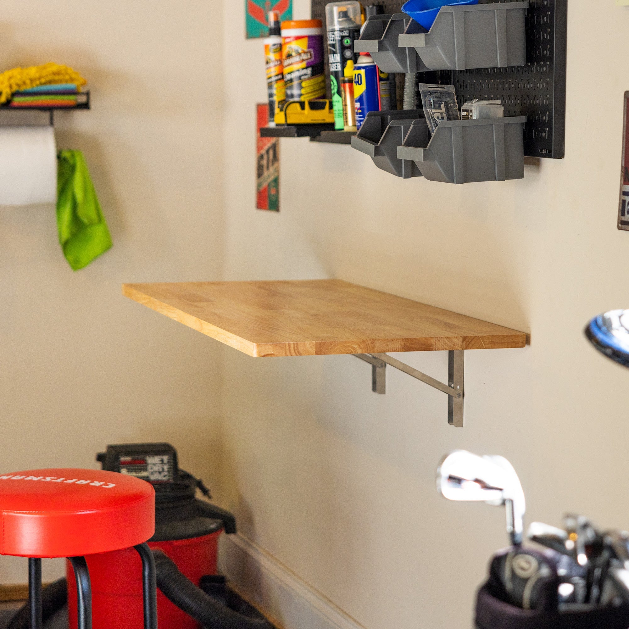 Workshop Essentials Set - 3' Wakefield Folding Workbench and Pegboard