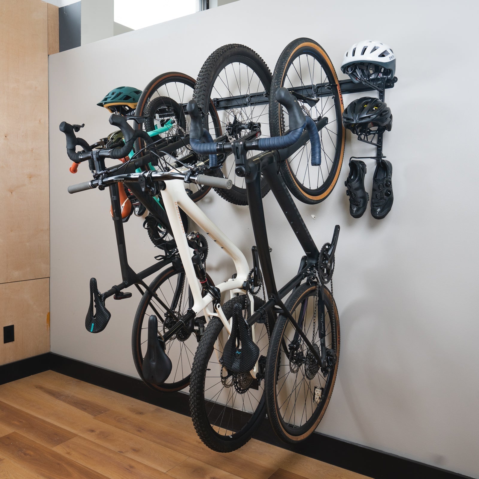 Wall-Mounted BLAT Modular Bike Rack – Four Bike