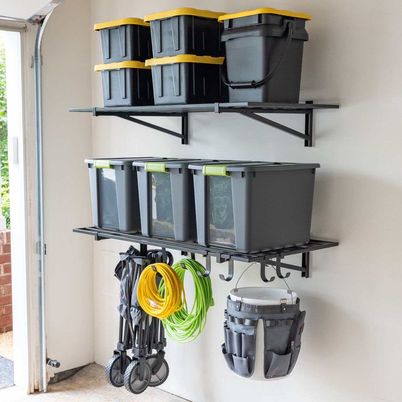 Wall-Mounted Bristol Garage Shelves - 2' x 4' Two-Pack