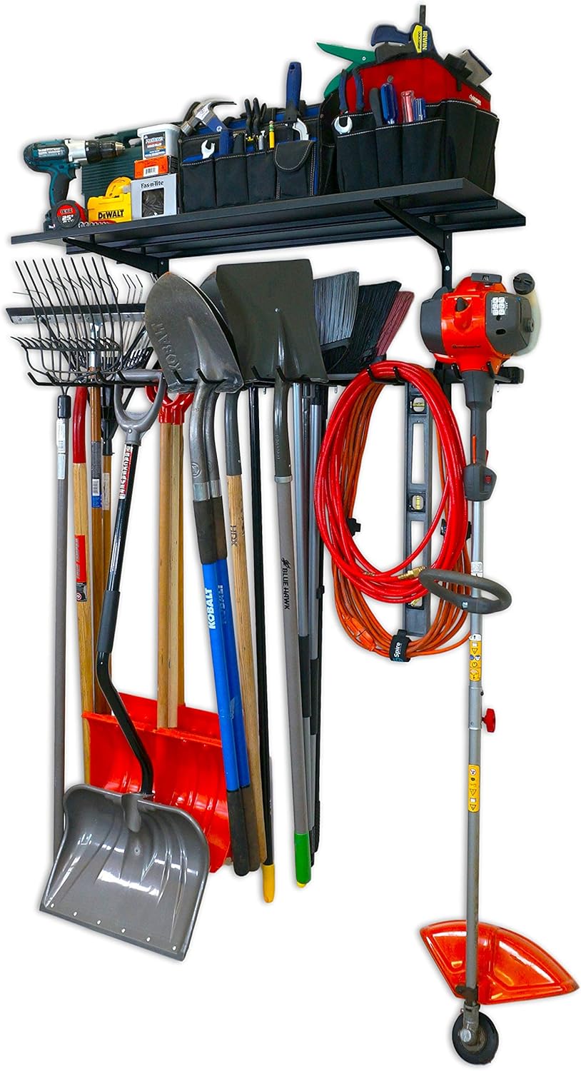 Wall-Mounted G-Tool Solid Shelf & Storage System – 4' Tool Organizer