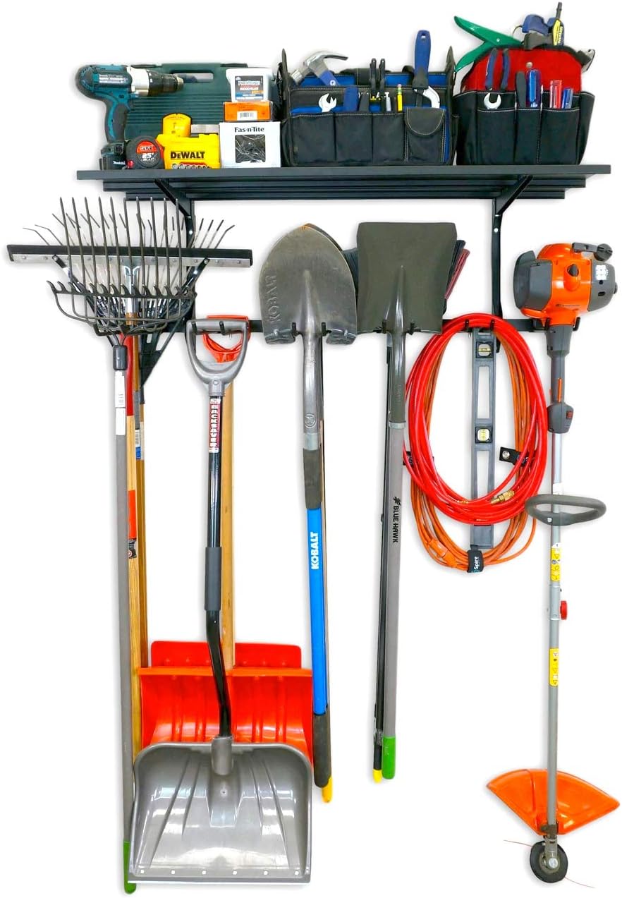 Wall-Mounted G-Tool Solid Shelf & Storage System – 4' Tool Organizer