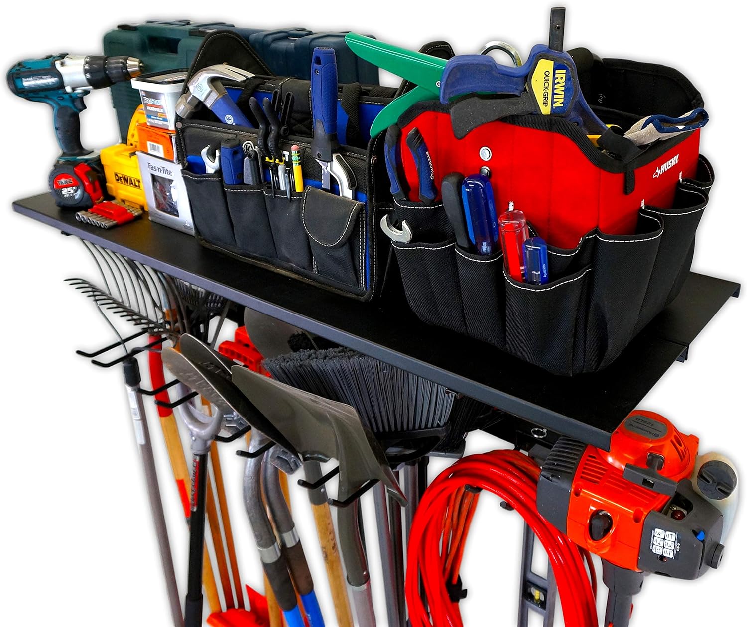 Wall-Mounted G-Tool Solid Shelf & Storage System – 4' Tool Organizer