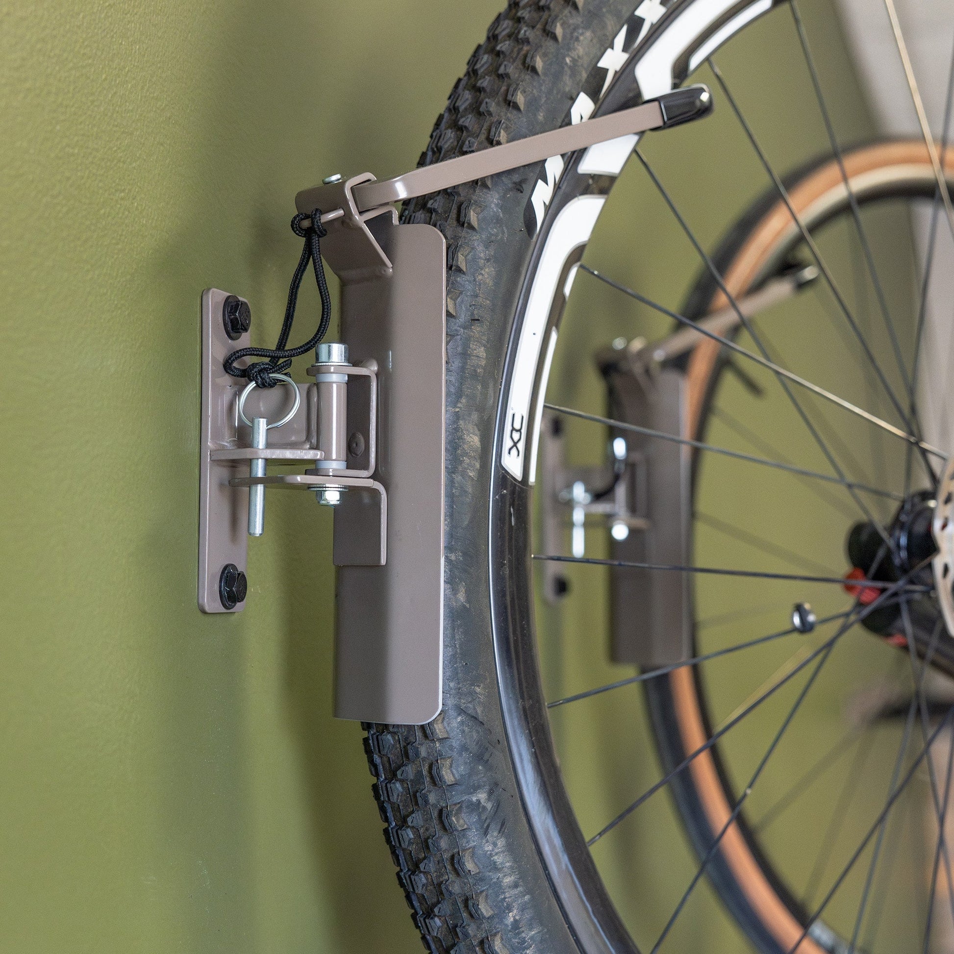 Wall-Mounted Swivel Bike Storage Hooks - 2 Pack