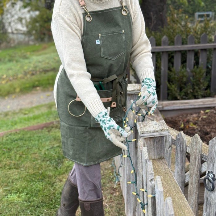 Waxed Canvas Gardening Apron (Dark Green) option3