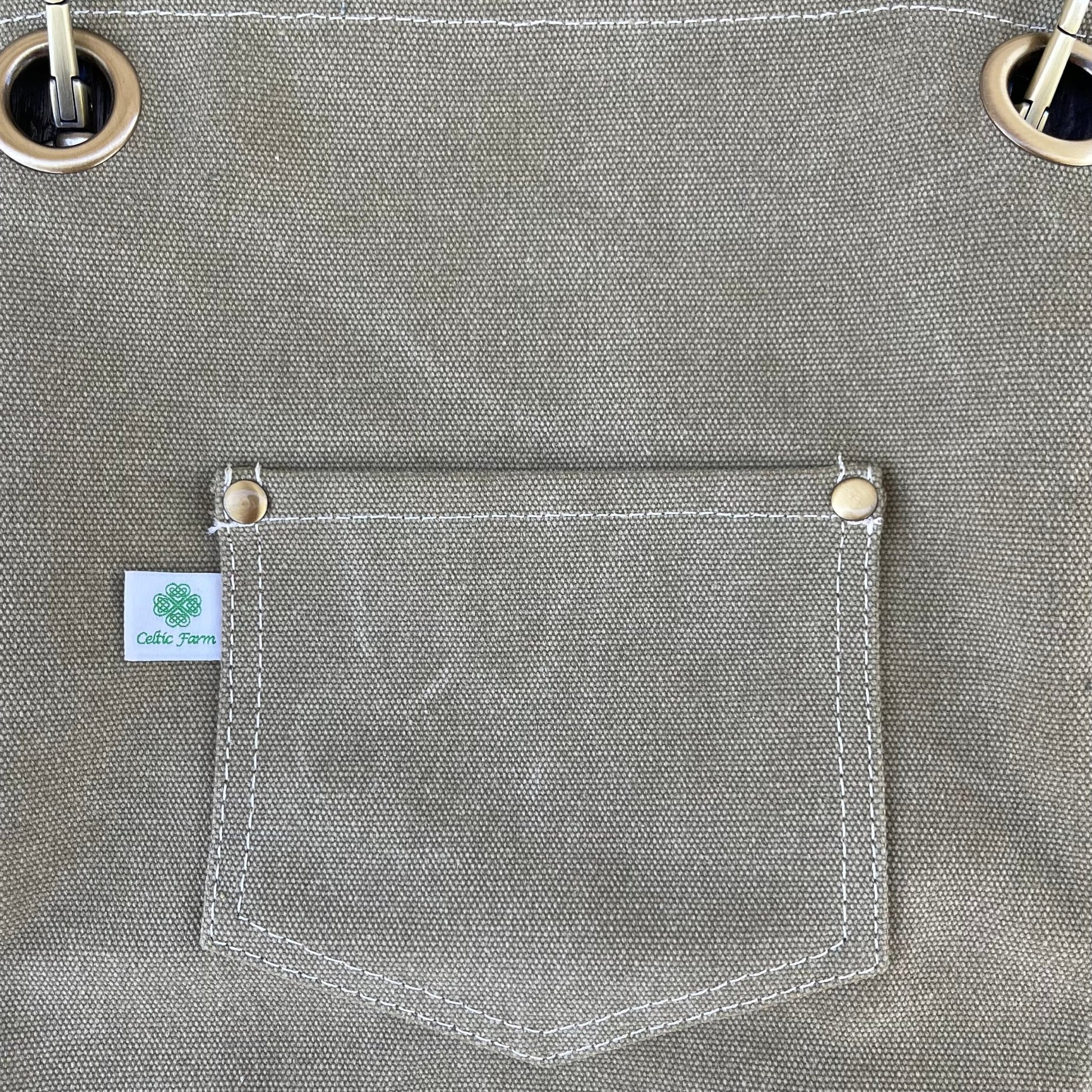 Waxed Canvas Gardening Apron (Dark Green) option3