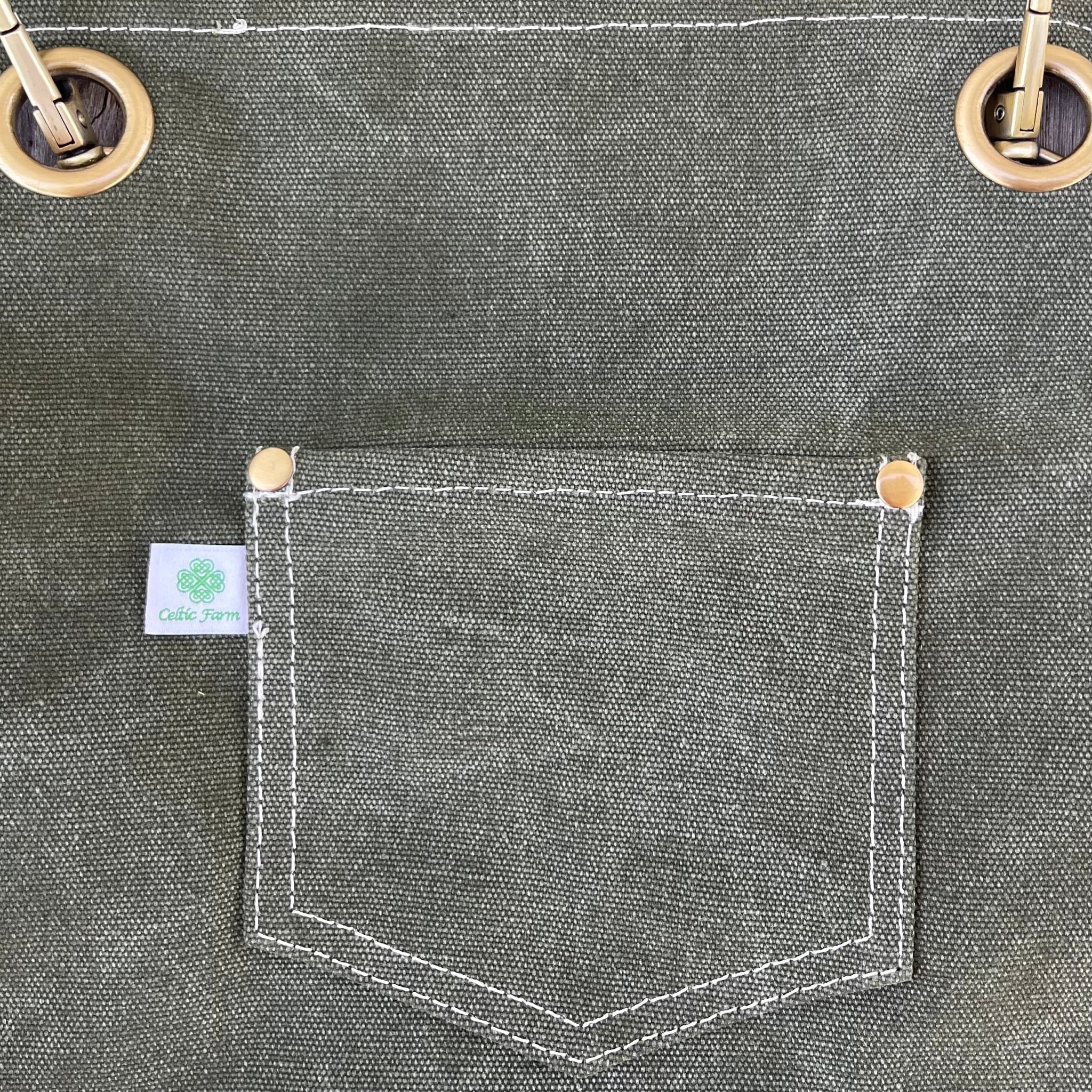 Waxed Canvas Gardening Apron (Dark Green) option3