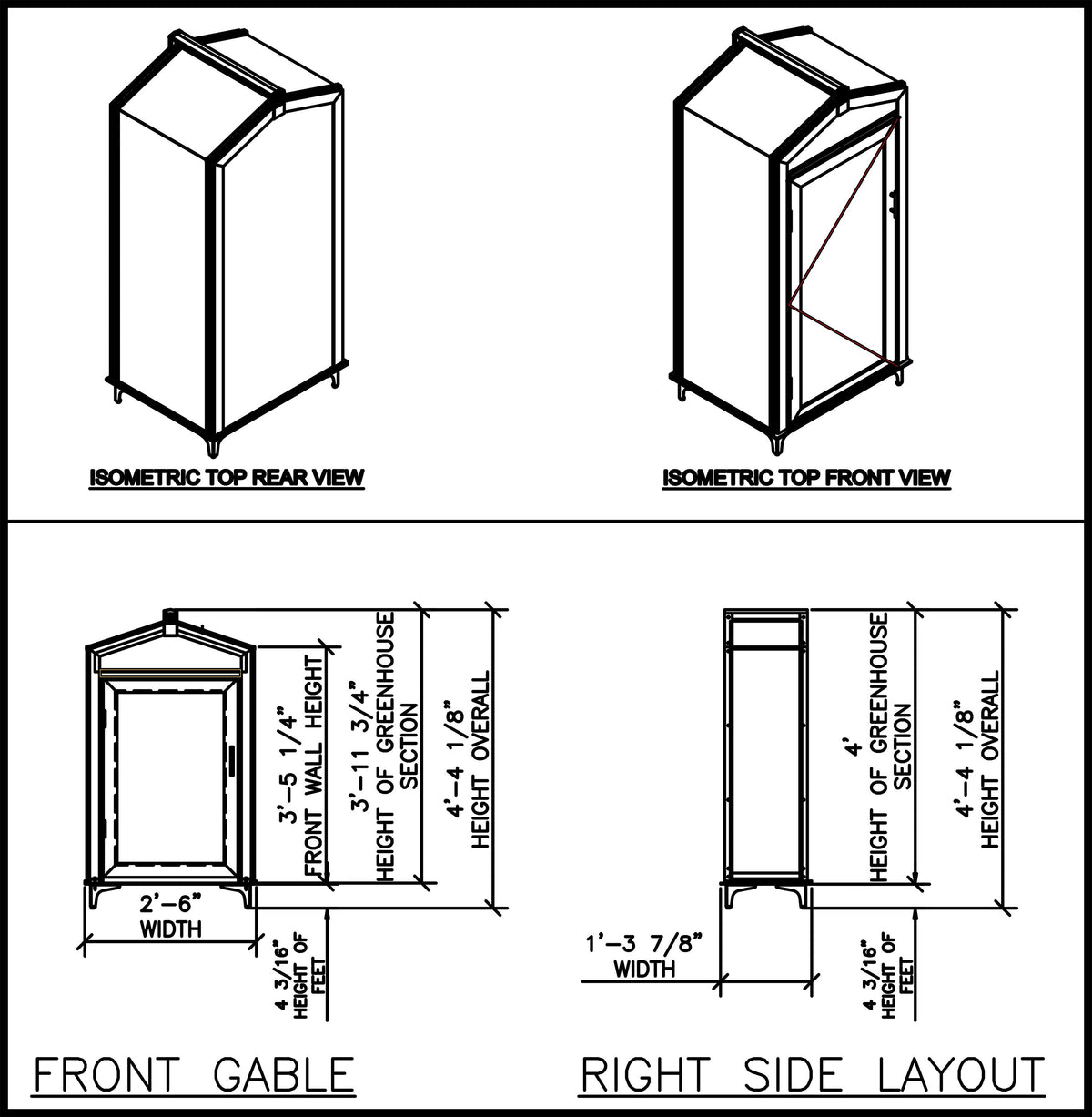 2.5' x 1.3' Indoor/Outdoor Garden Curio Greenhouse Cabinet