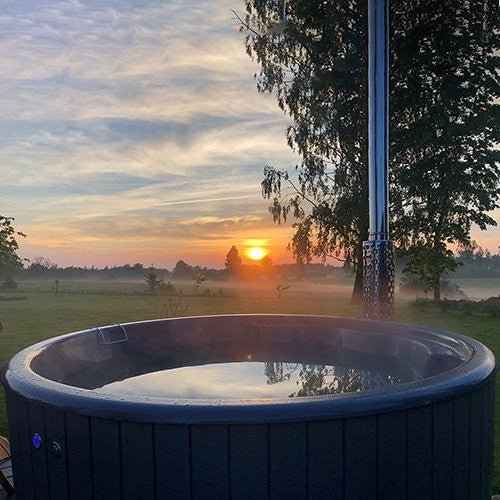 Wood-Burning Hot Tub 6 Person Black option3
