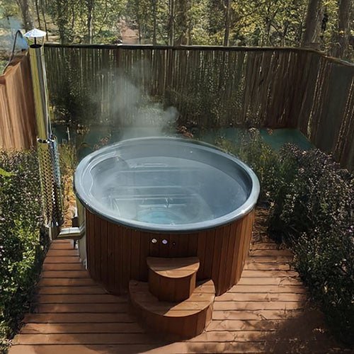 Wood-Burning Hot Tub 6 Person Black option3
