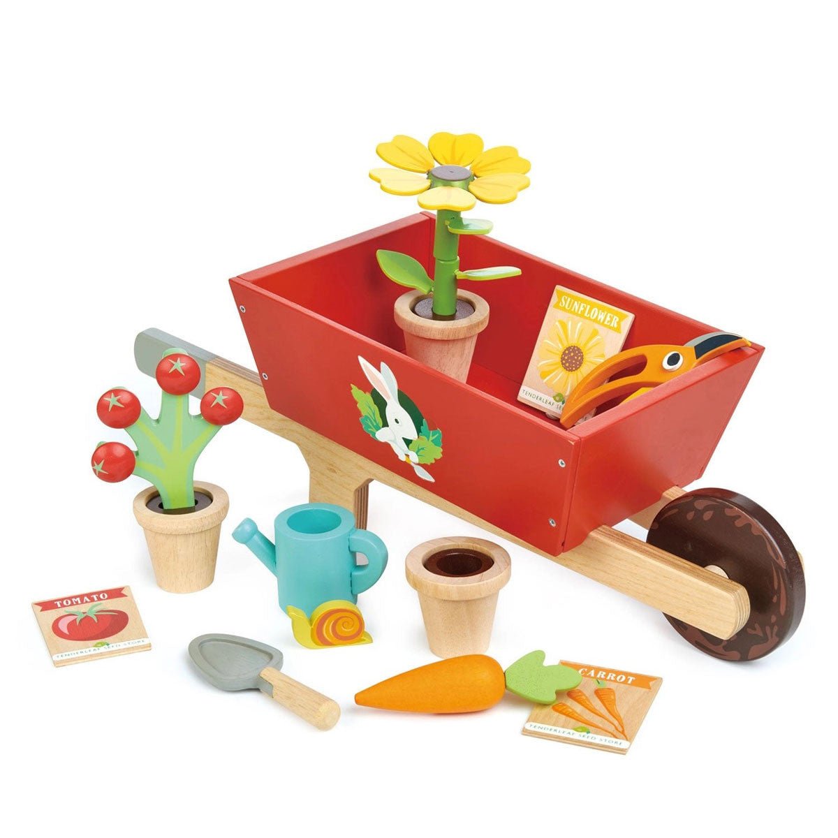 Wooden Garden Wheelbarrow Set option3