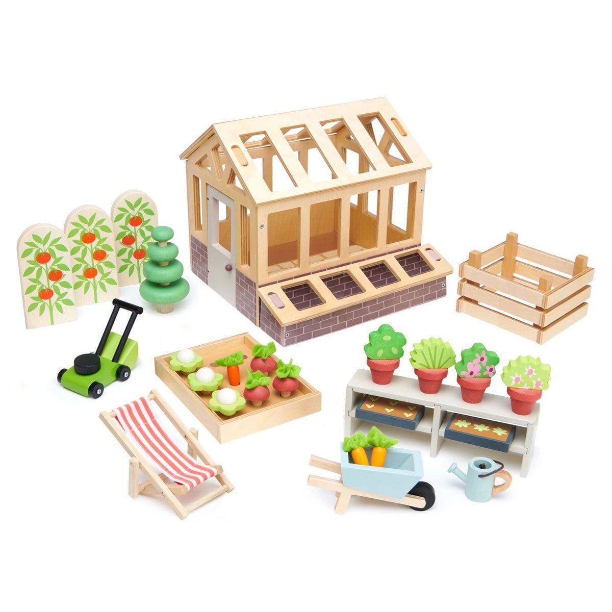 Wooden Greenhouse & Raised Garden Bed Set option3