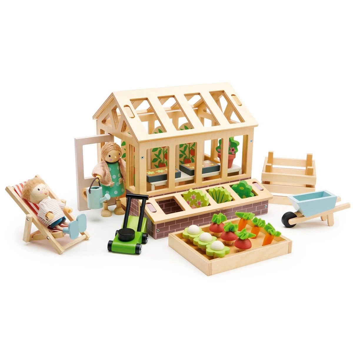 Wooden Greenhouse & Raised Garden Bed Set