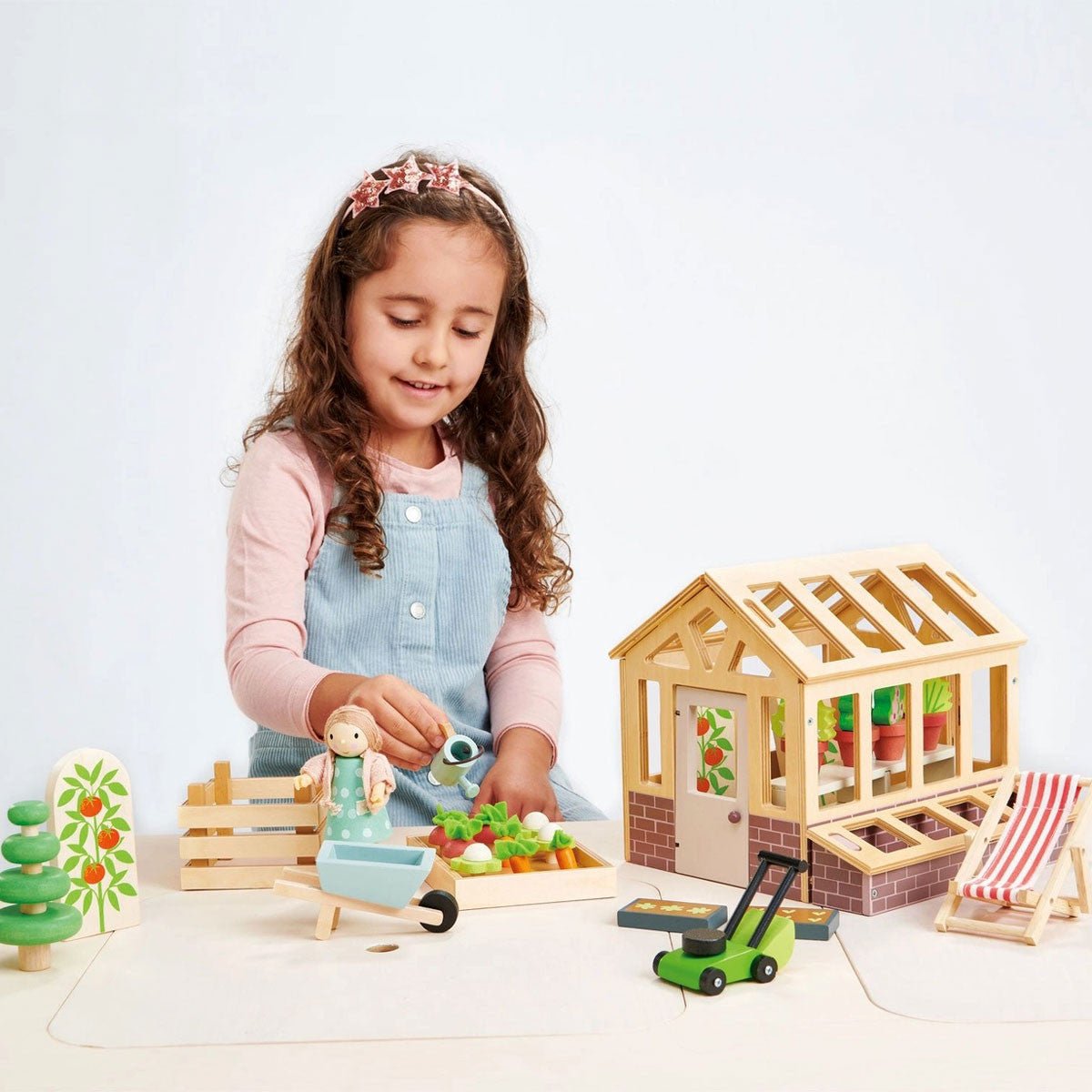 Wooden Greenhouse & Raised Garden Bed Set