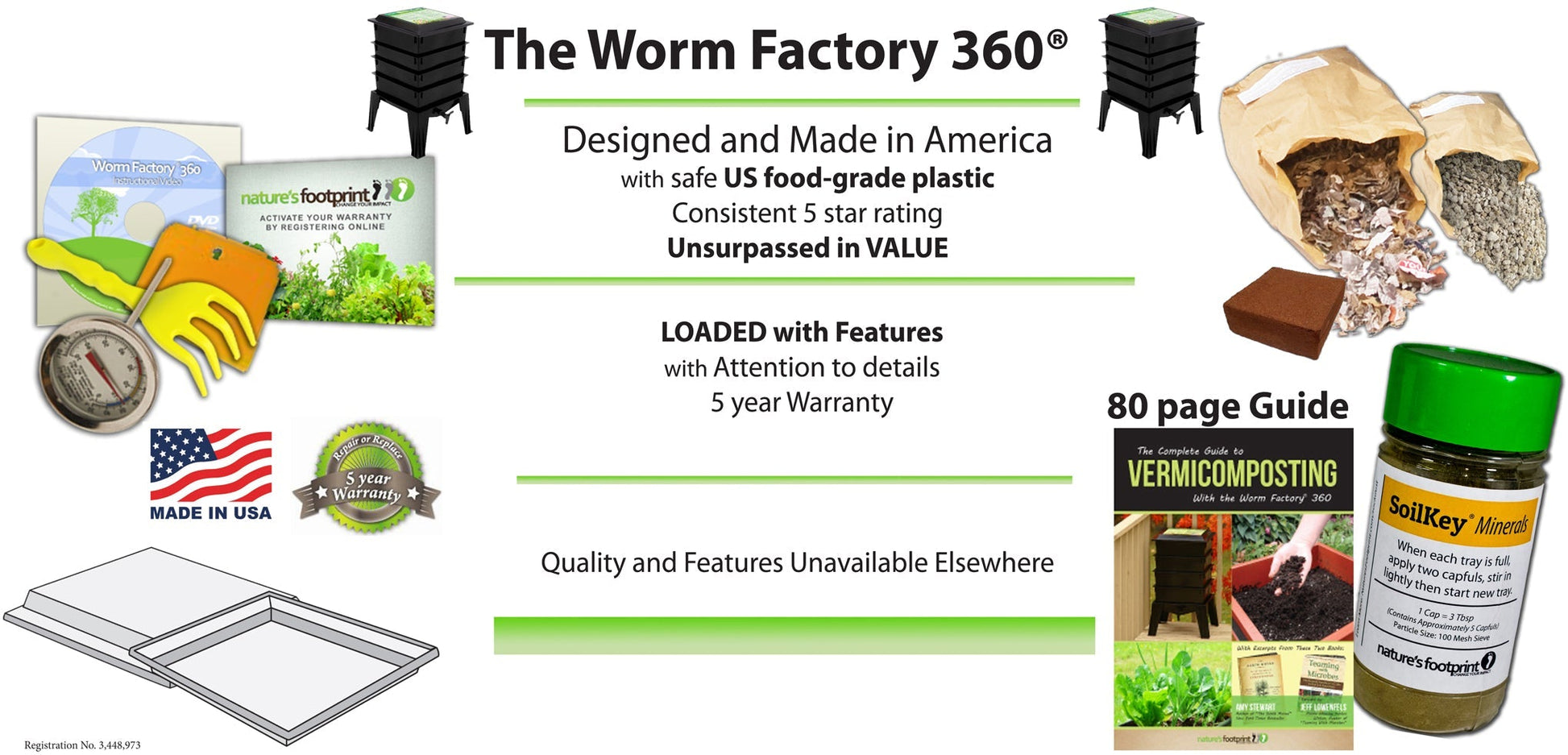 Worm Factory 360 Composter - 4 Tray Vermicomposter Black
