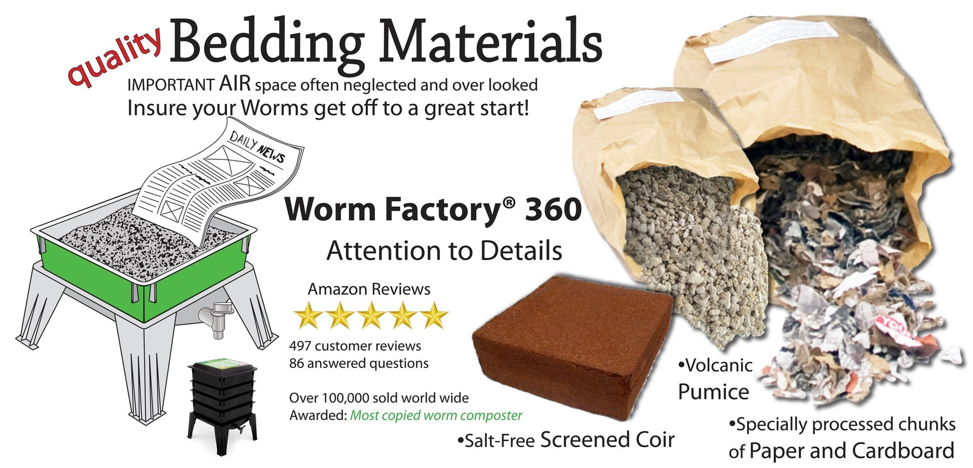Worm Factory 360 Composter - 4 Tray Vermicomposter Black
