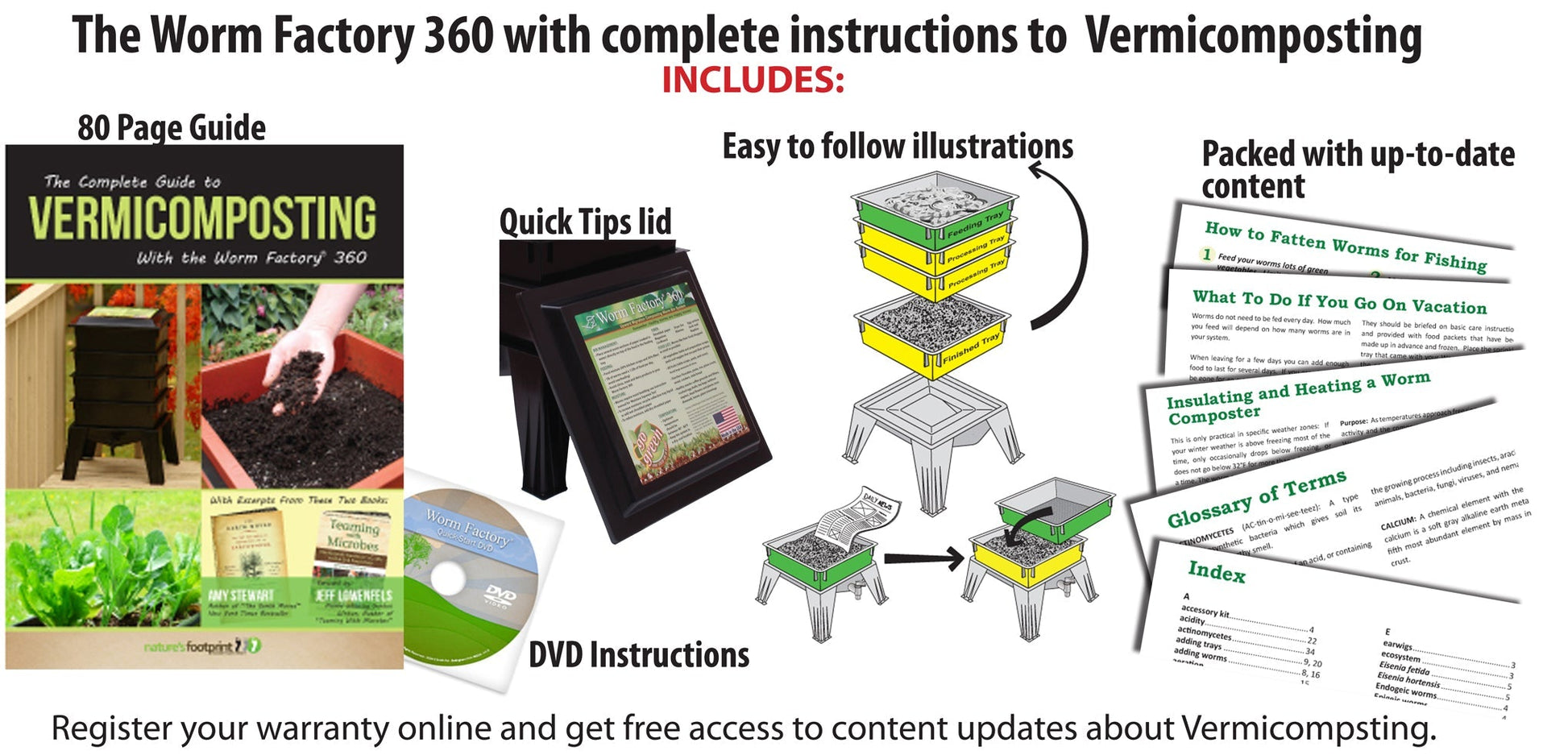 Worm Factory 360 Composter - 4 Tray Vermicomposter Black