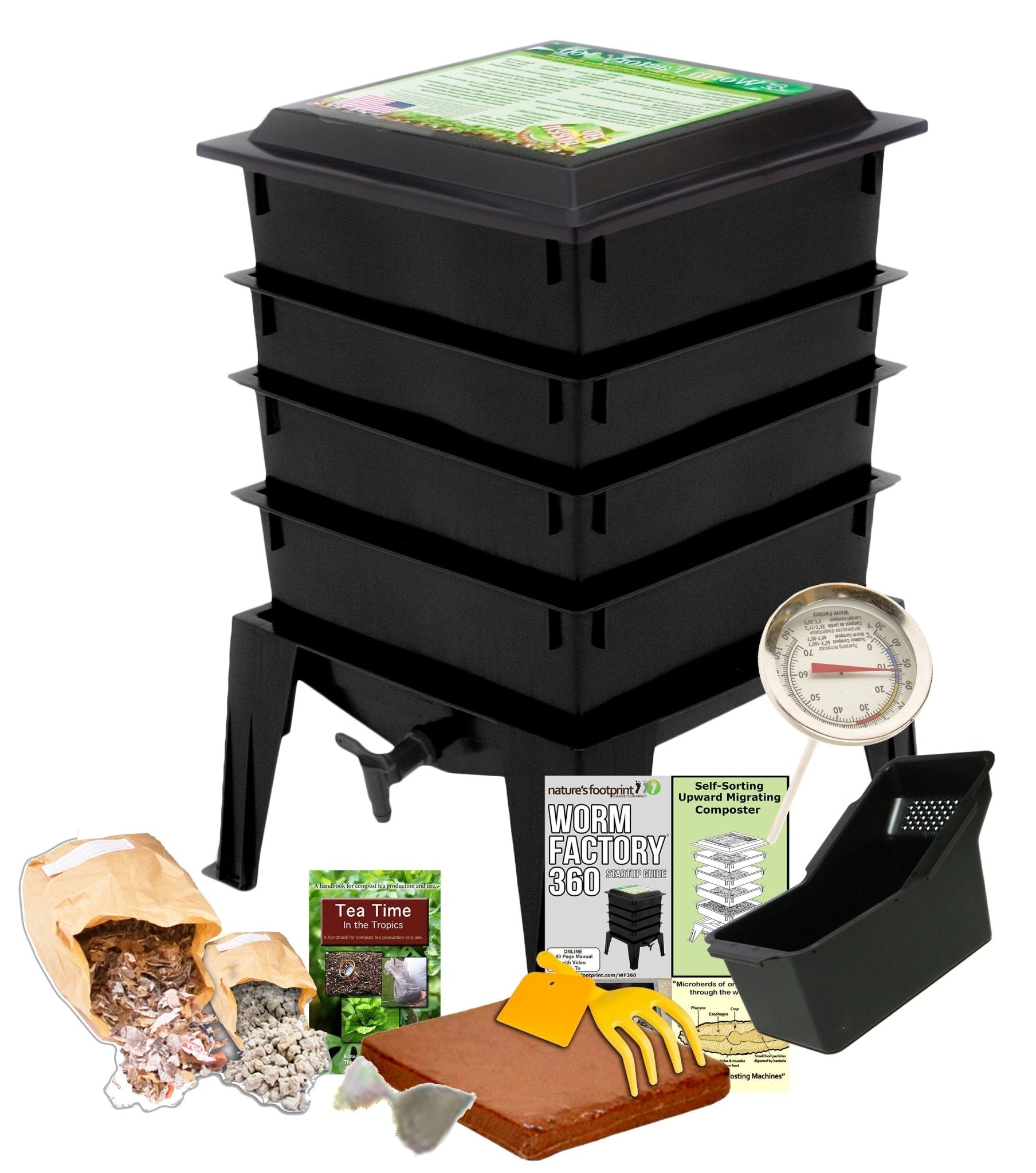 Worm Factory 360 Composter - 4 Tray Vermicomposter Black