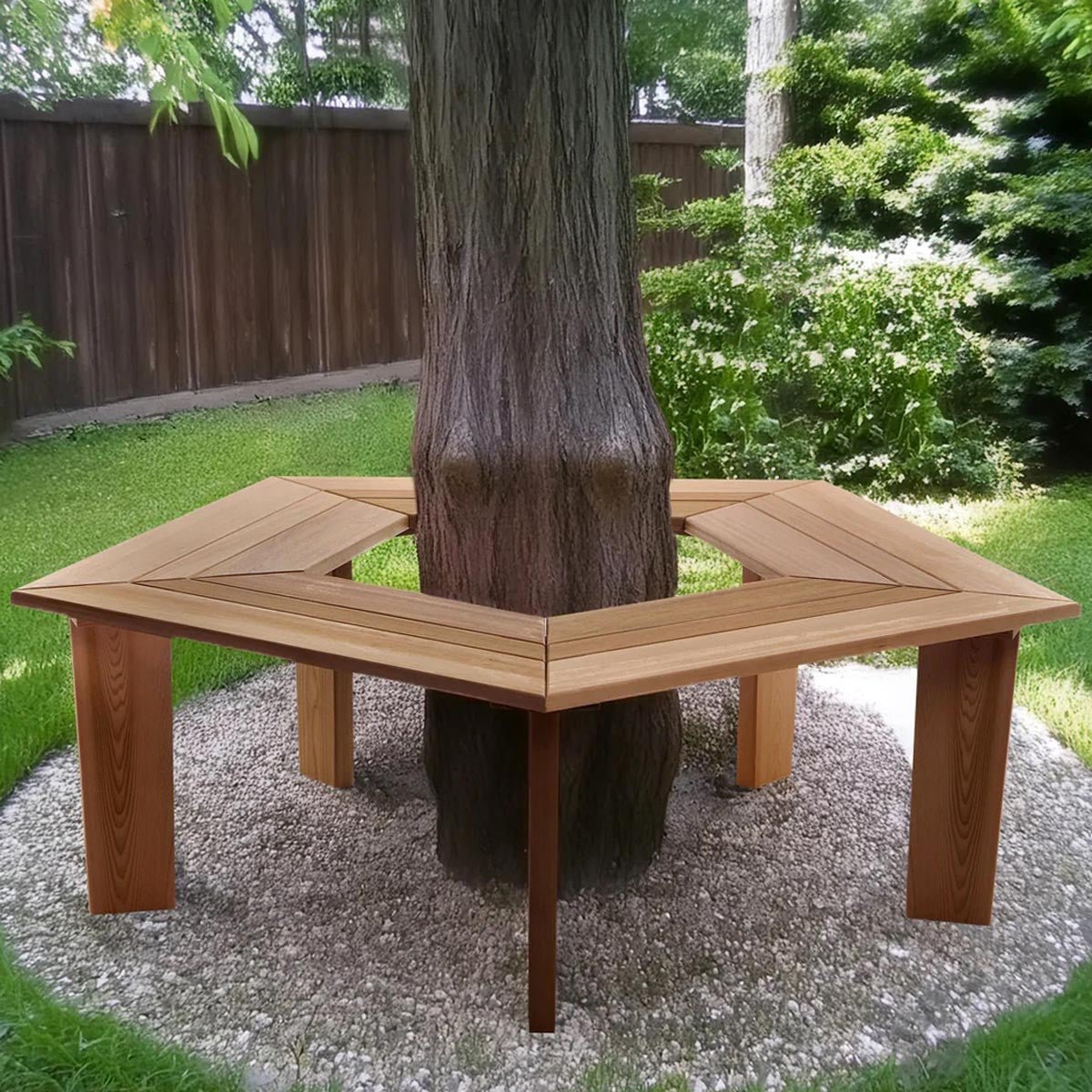 Wrap-Around Cedar Bench - 4' Wide
