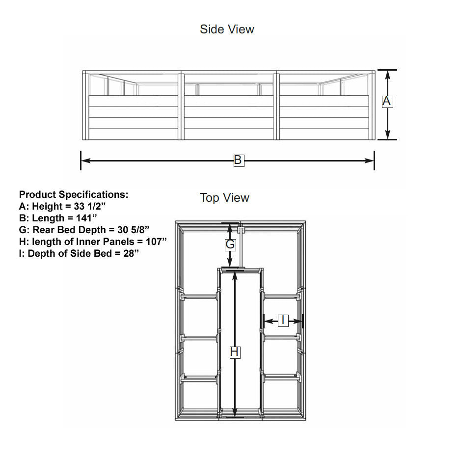 Side/Top View (without greenhouse installed)