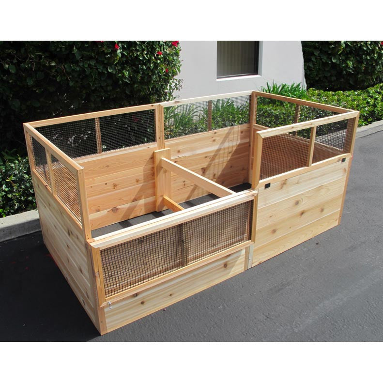 3' x 6' Raised Garden Bed With Hinged Fencing